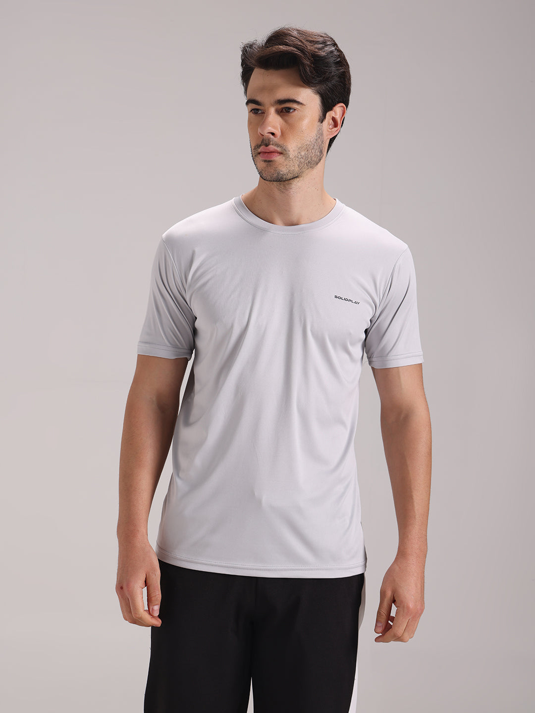 Men's Pale Grey Dri-Fit Sports T-shirt