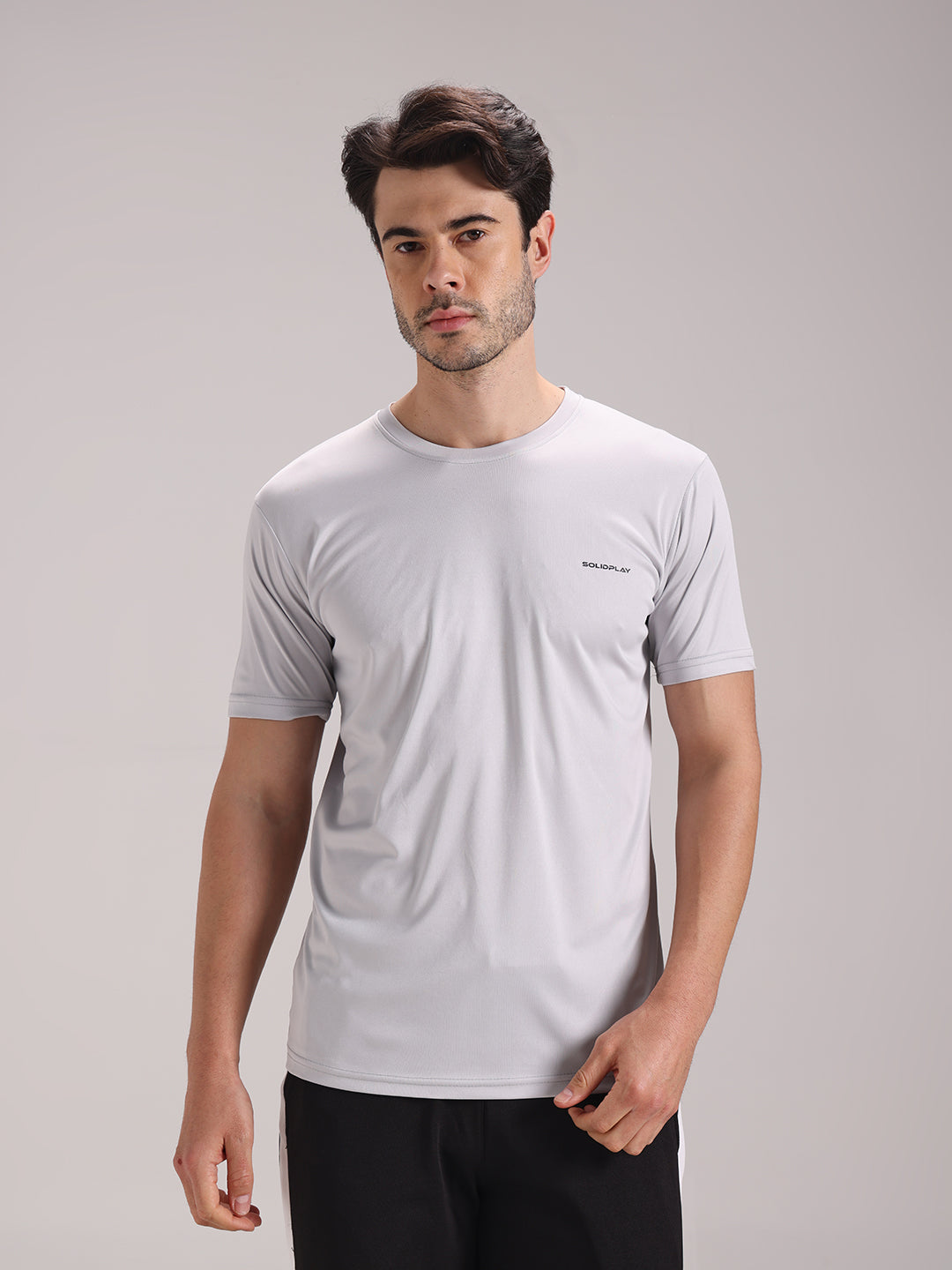 Men's Pale Grey Dri-Fit Sports T-shirt