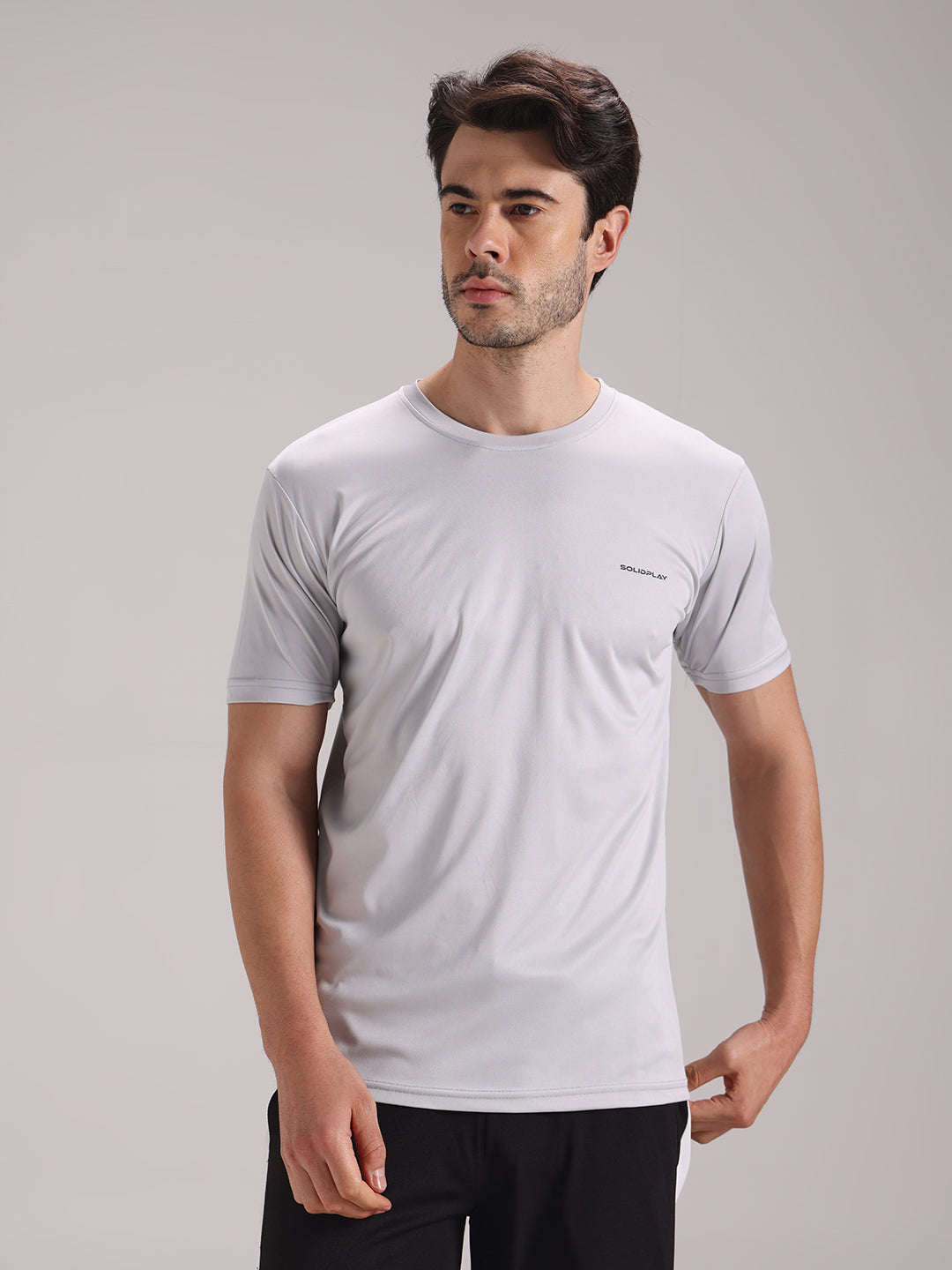 Men's Pale Grey Dri-Fit Sports T-shirt