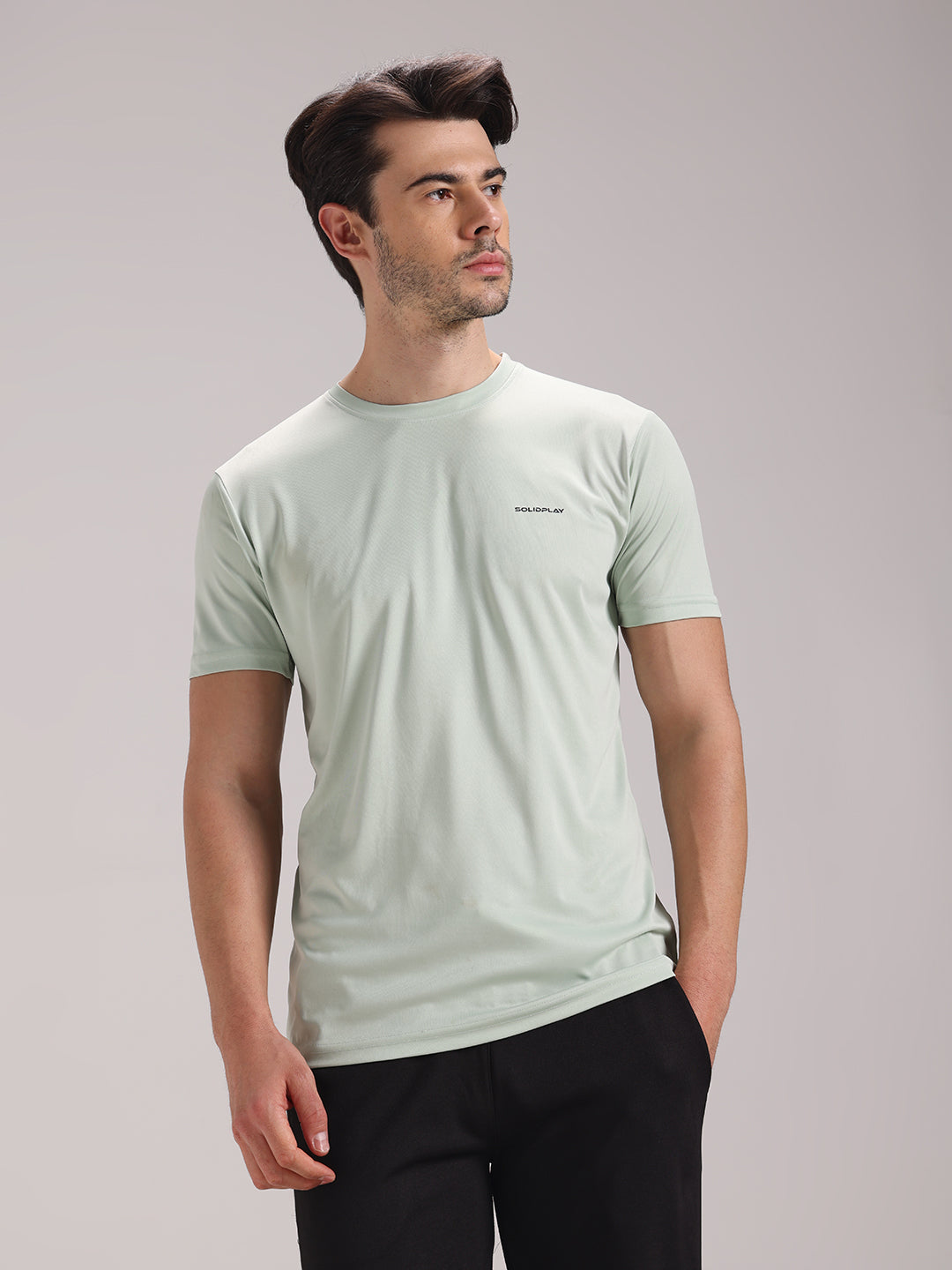 Men's Pastel Green Dri-Fit Sports T-shirt