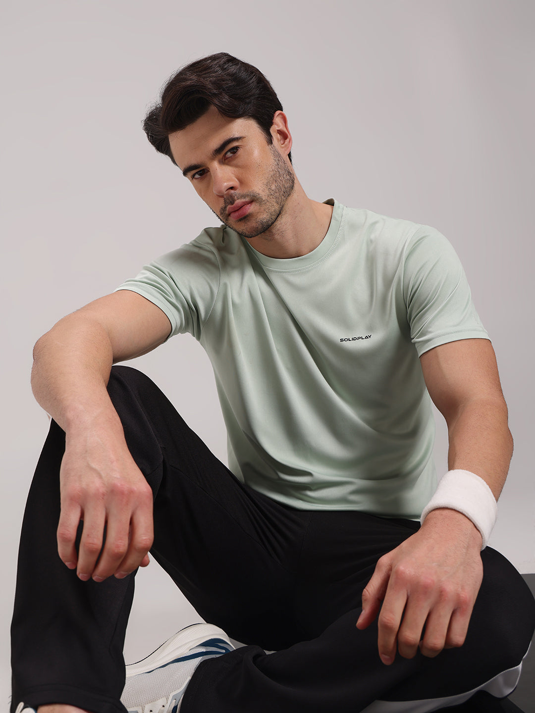 Men's Pastel Green Dri-Fit Sports T-shirt