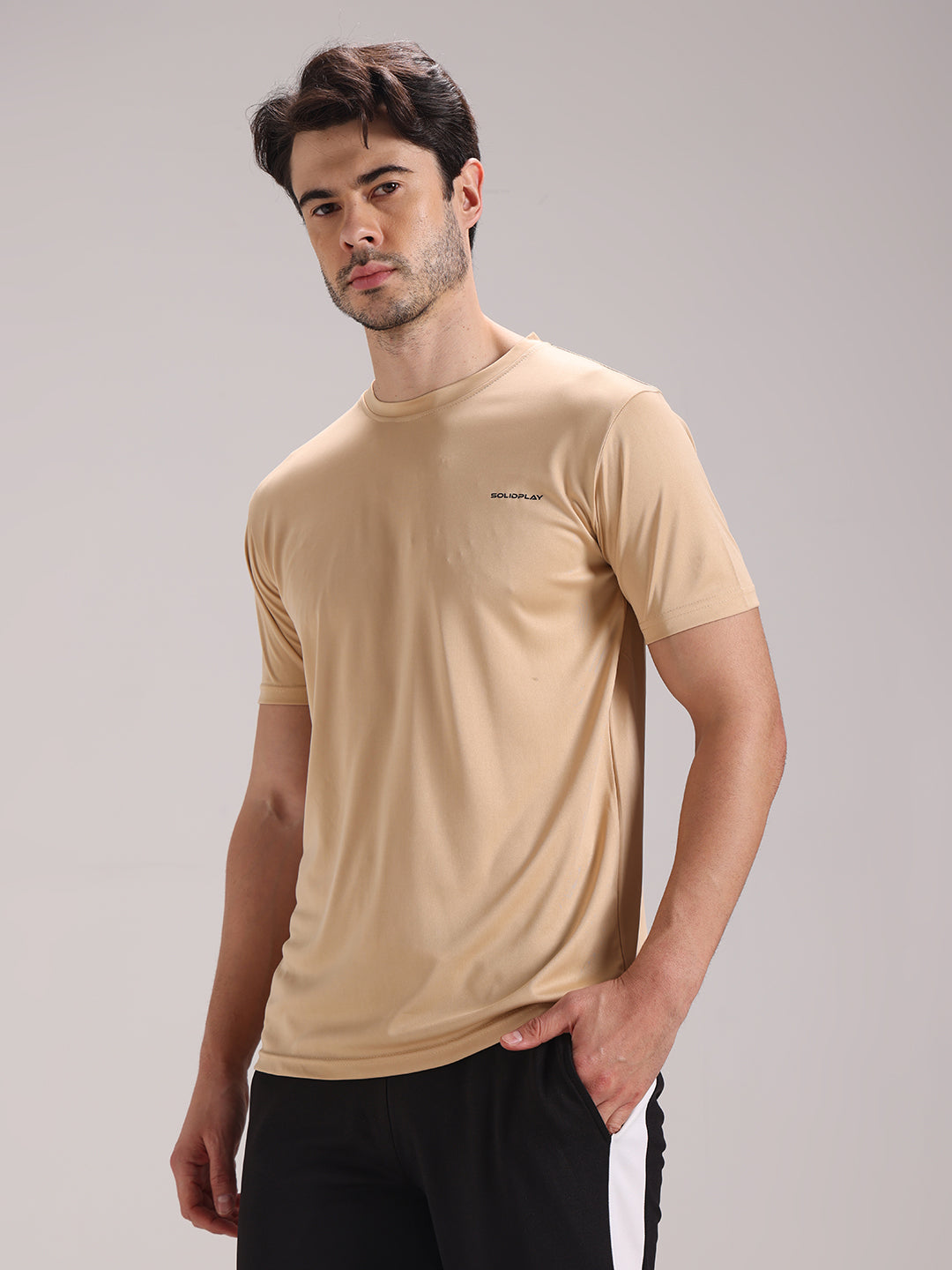 Men's Cream Dri-Fit Sports T-shirt
