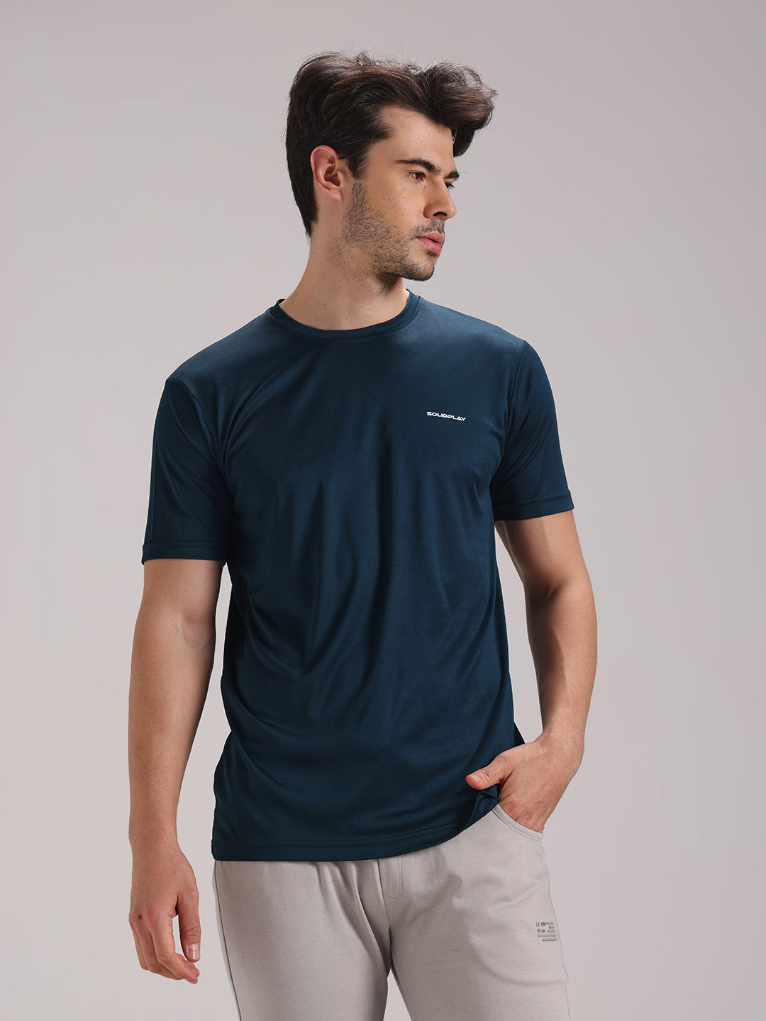 Men's Turquiose Green  Dri-Fit Sports T-shirt