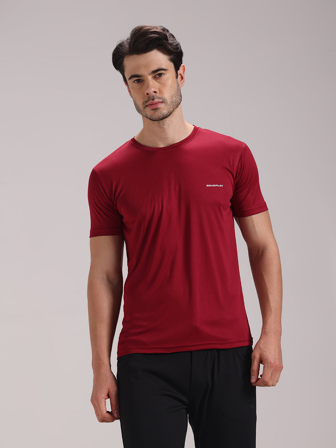 Men's Maroon Dri-Fit Sports T-shirt