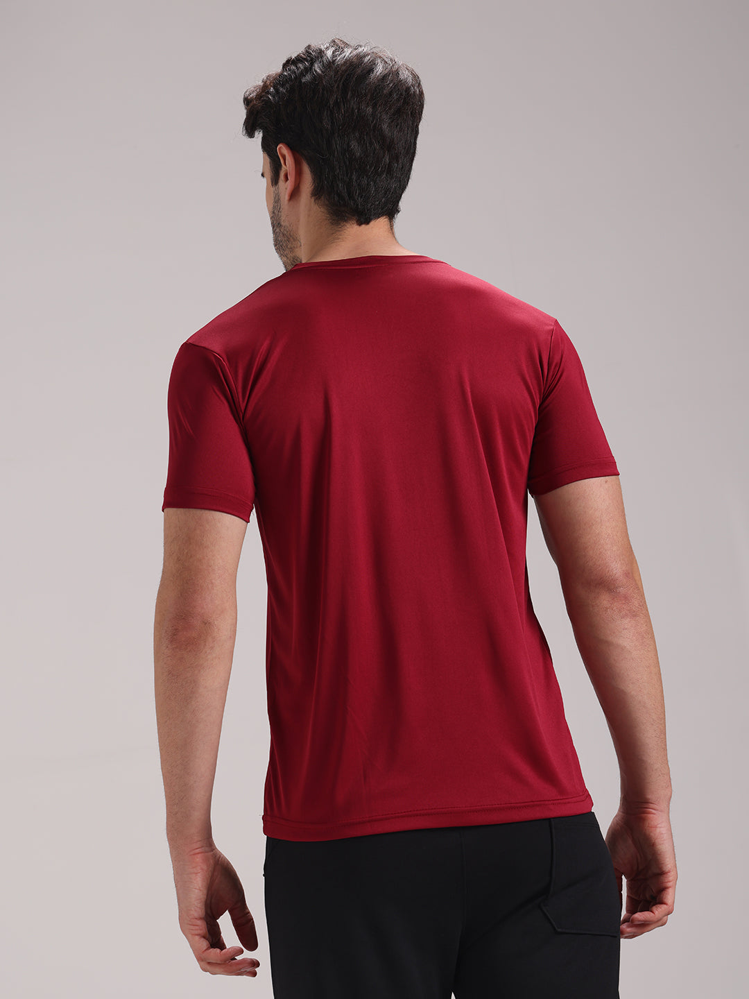 Men's Maroon Dri-Fit Sports T-shirt