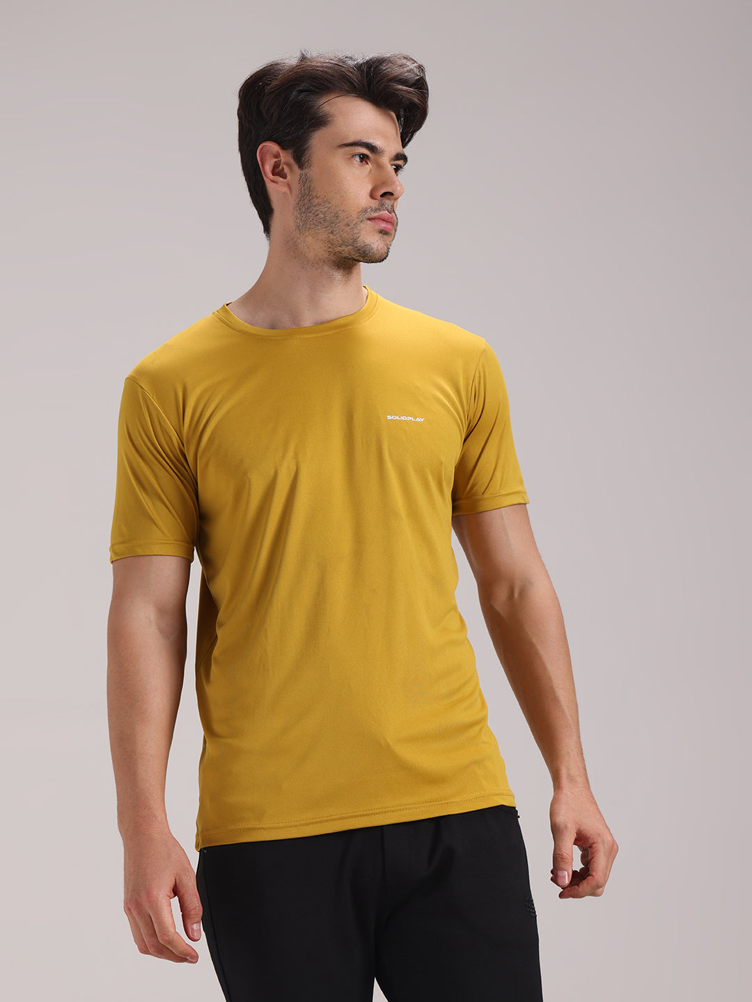 Men's Yellow Dri-Fit Sports T-shirt