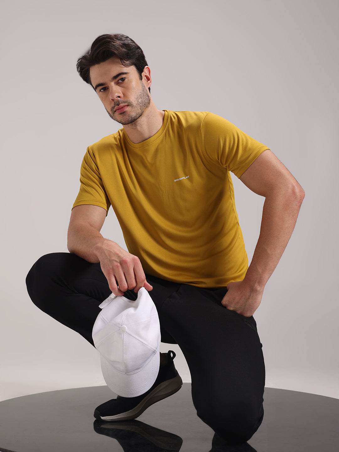 Men's Yellow Dri-Fit Sports T-shirt