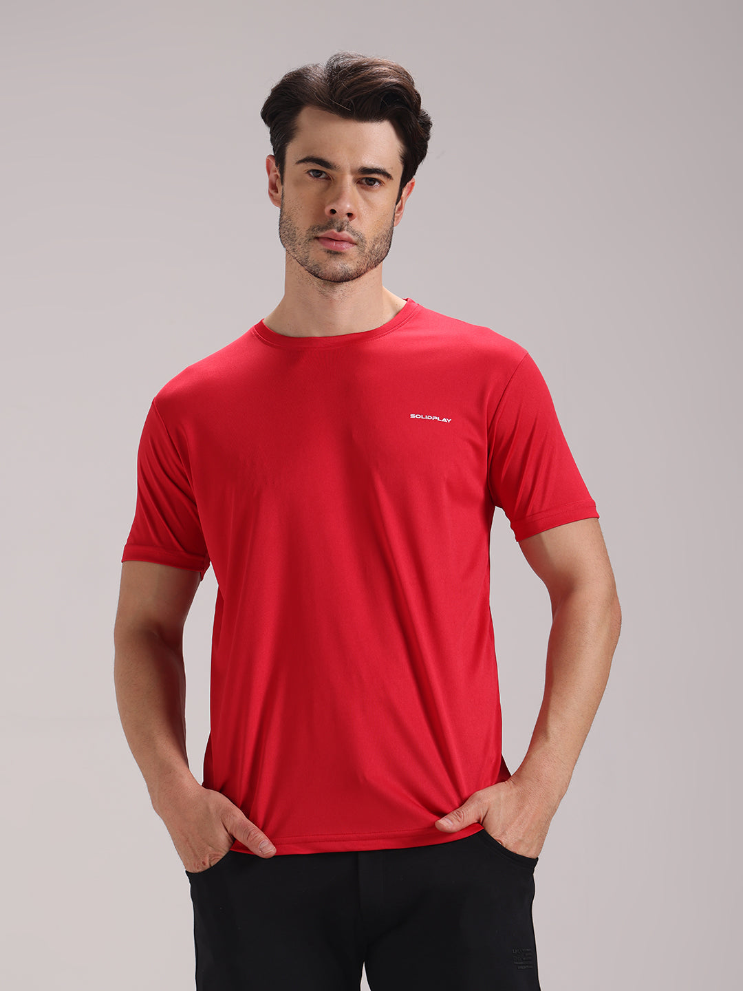 Men's Raspberry Red Dri-Fit Sports T-shirt